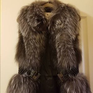 Silver Fox Fur Vest Genuine size XS/S